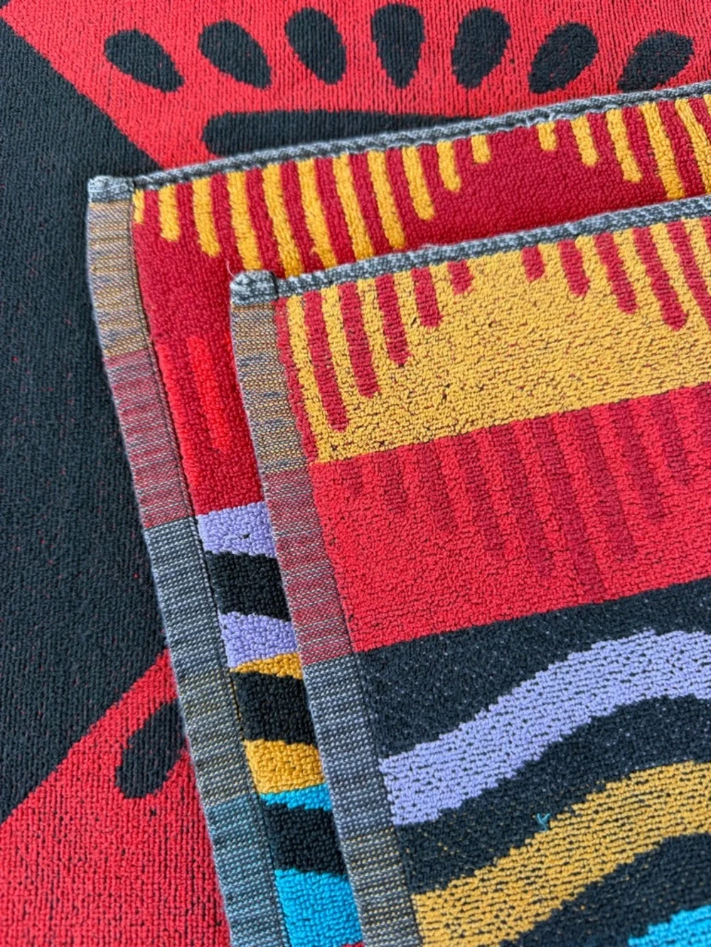 VTG Royal Terry Geometric Southwestern Beach Towel Colorful Brazil 30x60 GUC